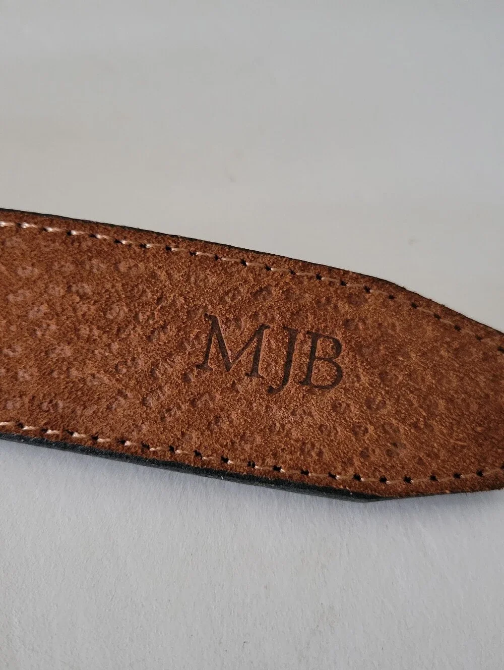 La Matera Men’s Western Style Belt Size 36 Brown Geometric Woven Inlay Leather